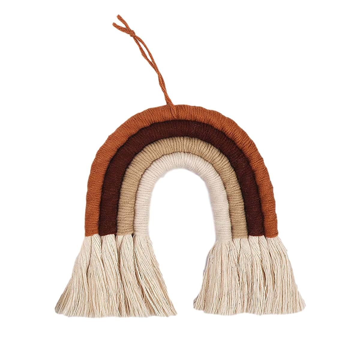 ZWA Handmade Macrame Rainbow Wall Decor for Nursery Kids Room Home Decor