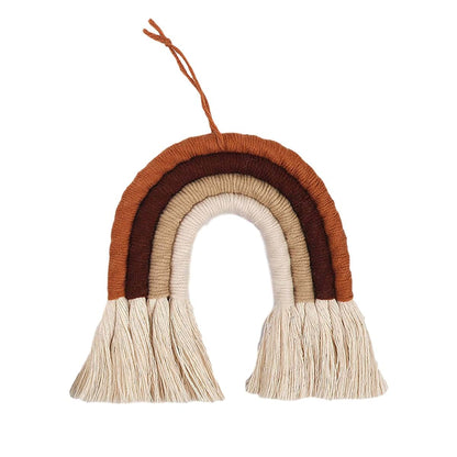ZWA Handmade Macrame Rainbow Wall Decor for Nursery Kids Room Home Decor