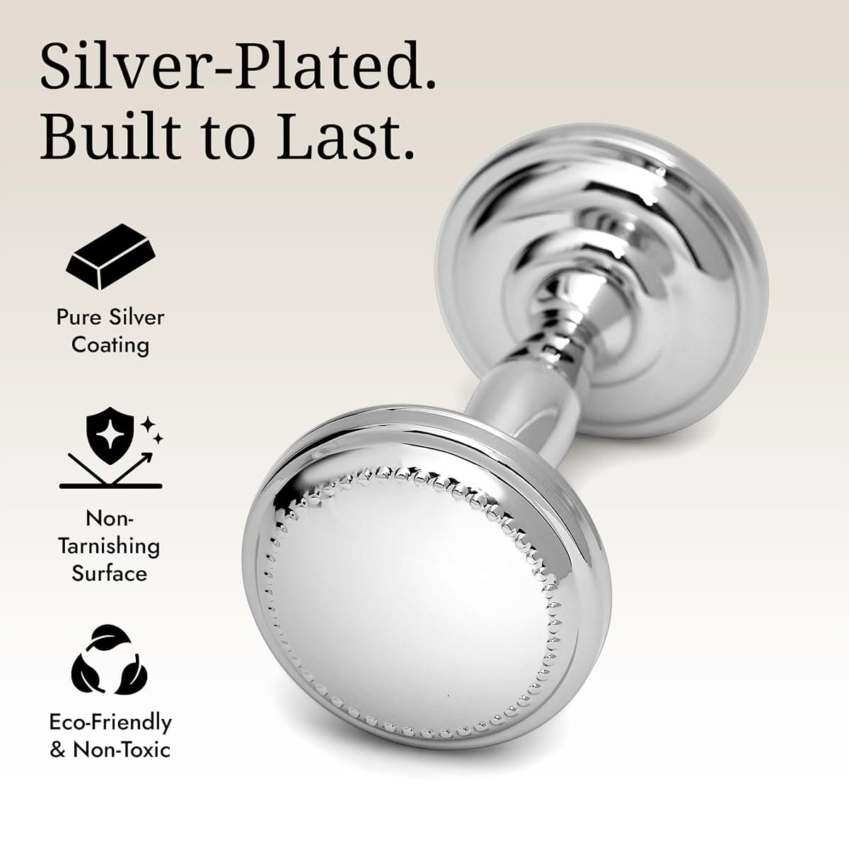 Krysaliis Silver Plated Dumbbell Rattle (photo 4)