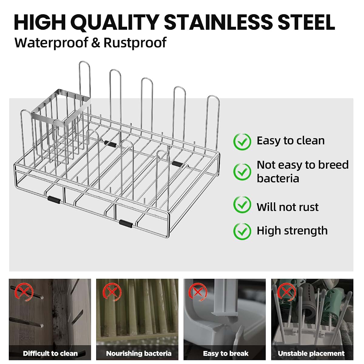 chilinii Baby Bottle Drying Rack Organizer Stainless Steel Large