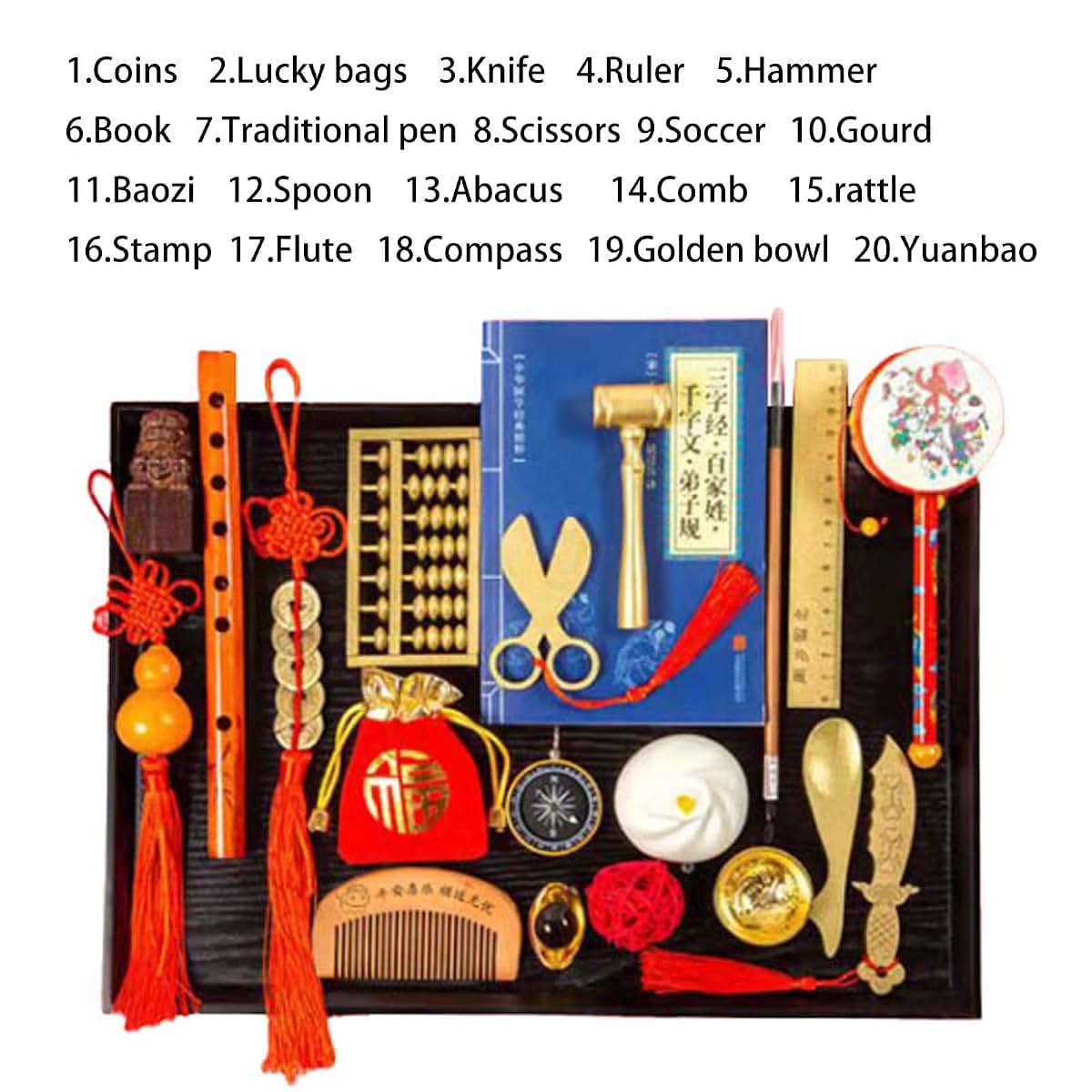 coko penguin 20-PCS Zhuazhou set 抓周 Gifts for celebrate kid fist birthday party Catch Doljanchi Kit (photo 2)