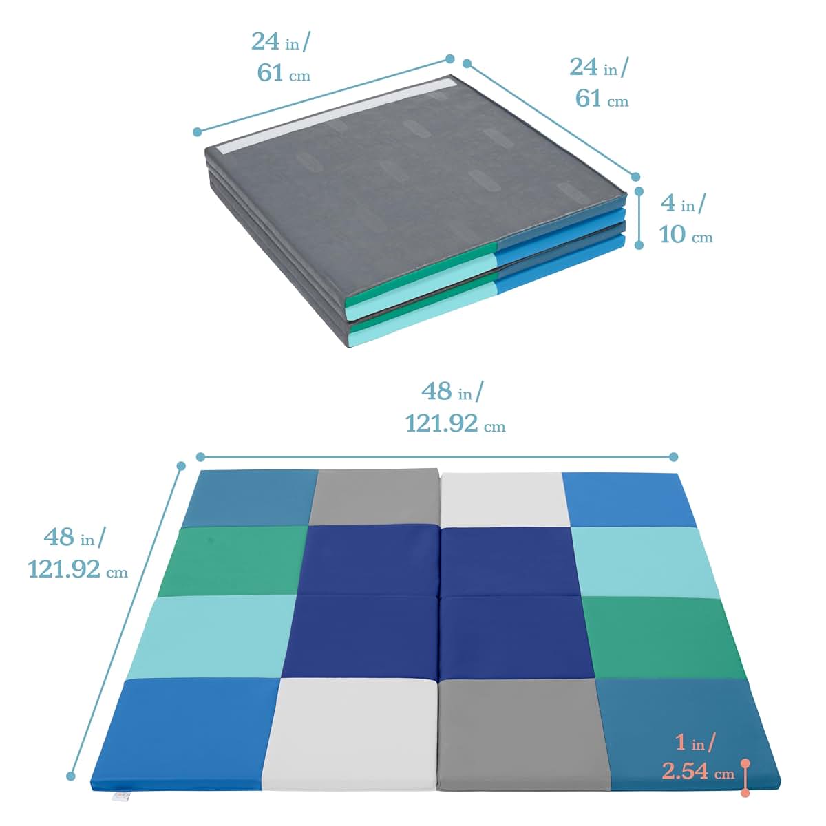 ECR4Kids Folding Activity Play Mat, Contemporary Square (photo 2)