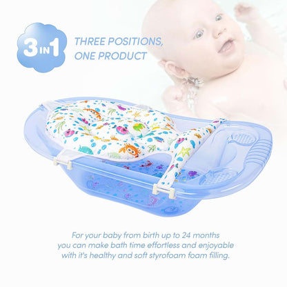 LTS Tekstil Multifunctional Baby Bath Net with Cushion, Adjustable 5 Point Seat