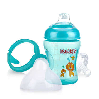 Nuby 3 Count Natural Touch 3 Stage Wide Neck Bottle-to-Cup