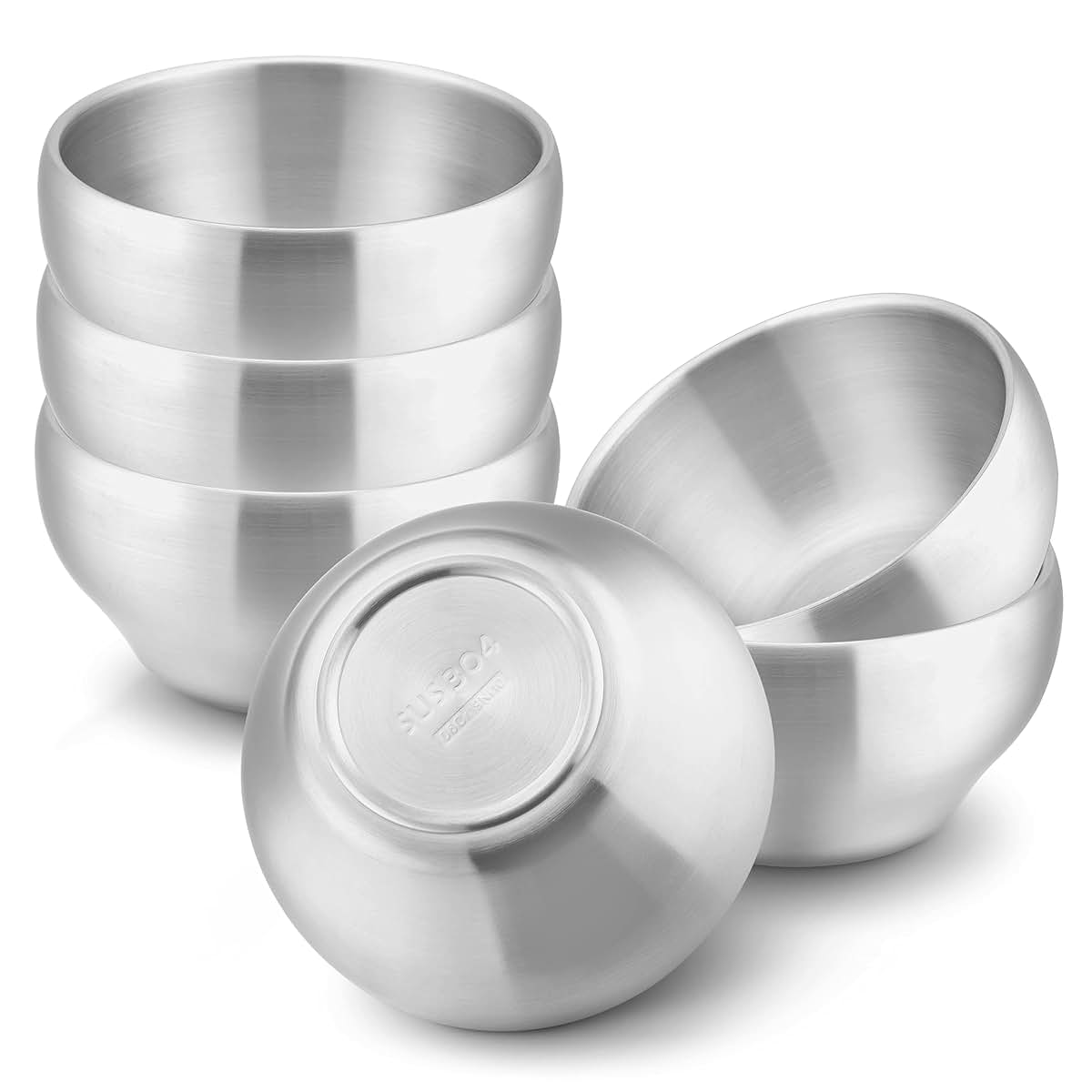 HaWare Kids Stainless Steel Bowls, 12oz Double-Walled Set Of 6