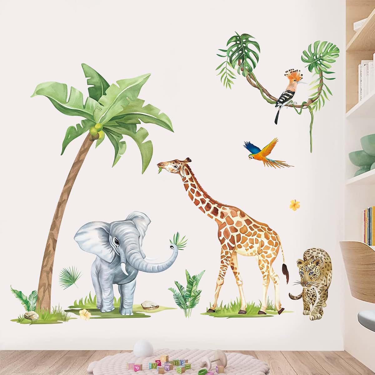 Wondever Jungle Safari Animals Wall Stickers