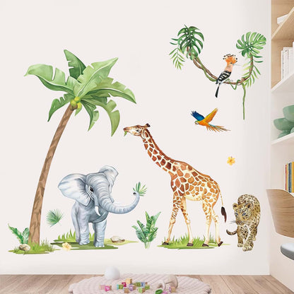 Wondever Jungle Safari Animals Wall Stickers
