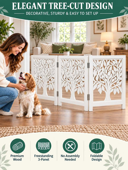 Bedding Craft Wooden Dog Gate, 3 Panel Foldable Pet Barrier (photo 2)