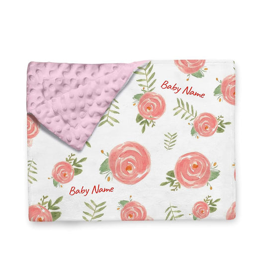 Gifts Everywhere Cute Designs Beautiful Flower Blanket for Baby Kids Girls, Soft Plush Minky Dot Toddler Baby Catch
