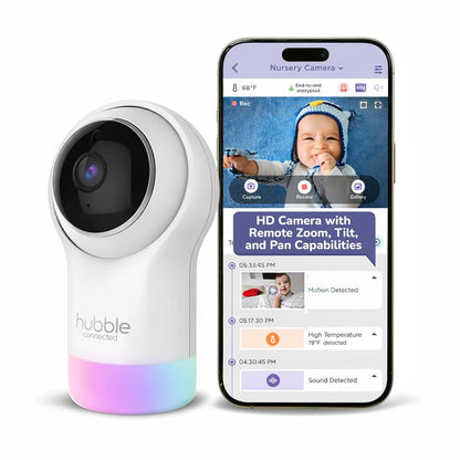 Hubble Connected Nursery Pal Glow Smart Wi-Fi Baby Monitor with HD Camera and Night Light