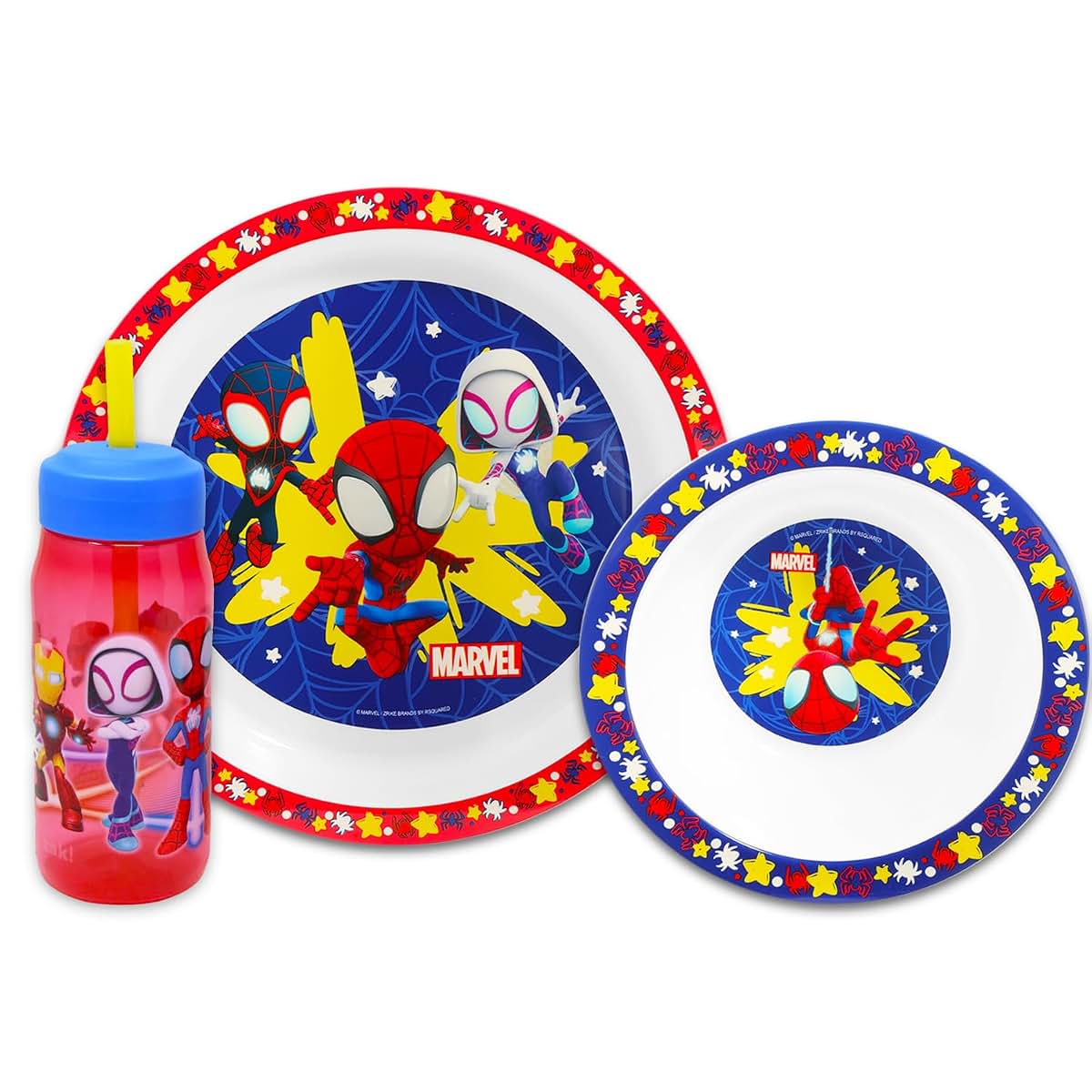 Spidey and Friends Kids Dinnerware Set - Durable Dishes Bundle