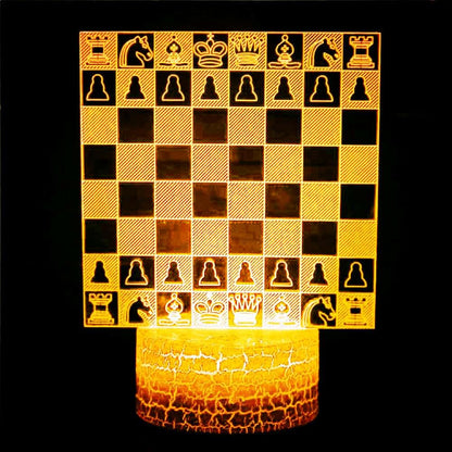 Jinnwell 3D Chess Night Light Lamp, 16 Color Changing Touch Control with USB Cable