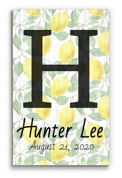 Broad Bay Custom Kids Monogram Name Sign Lemon Chic