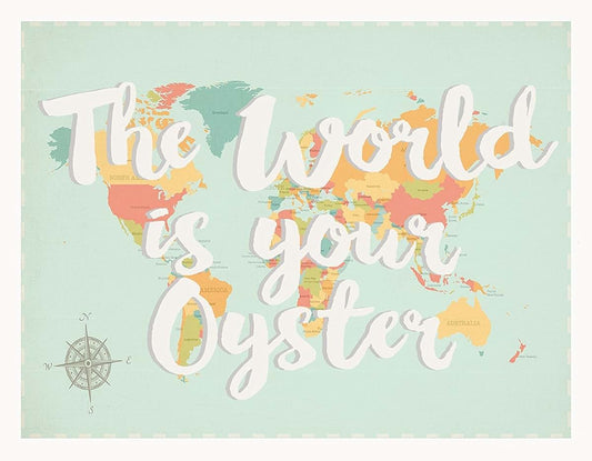 Children Inspire Design World Map Print, 11x14 Inch Children's Wall Art, Nursery Décor