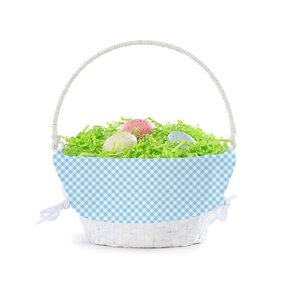 Personalized Planet Personalized Easter Egg Basket with Handle and Custom Name | Blue Gingham Easter Basket Liners (photo 4)