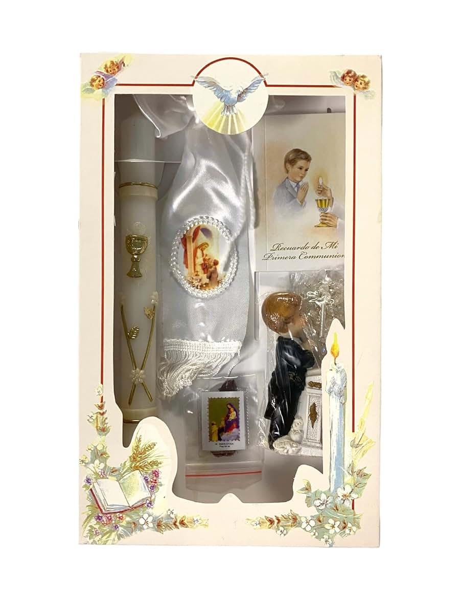 Gck Boys First Holy Communion 6-Piece Candle Gift Set