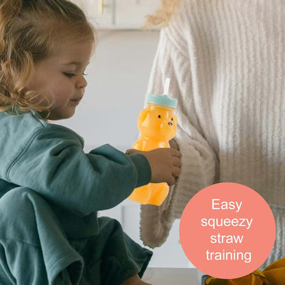 Honey Bear Straw Cups Drinking Bottles for Learning to Drink from a Straw