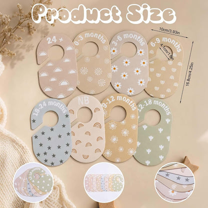 8 Pcs Double-Sided Baby Closet Divider Set for Wardrobe Organization