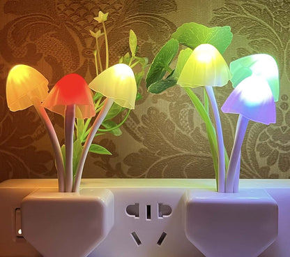 ZEZHOU Plug-in LED Mushroom Night Light with Dusk to Dawn Sensor, 2 Pack