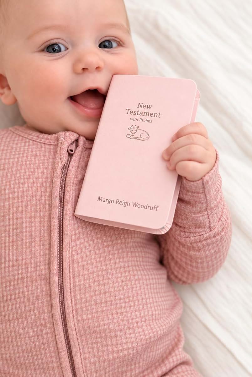 Pacidoodle Personalized Baby Bible with Name Engraved (Pink)