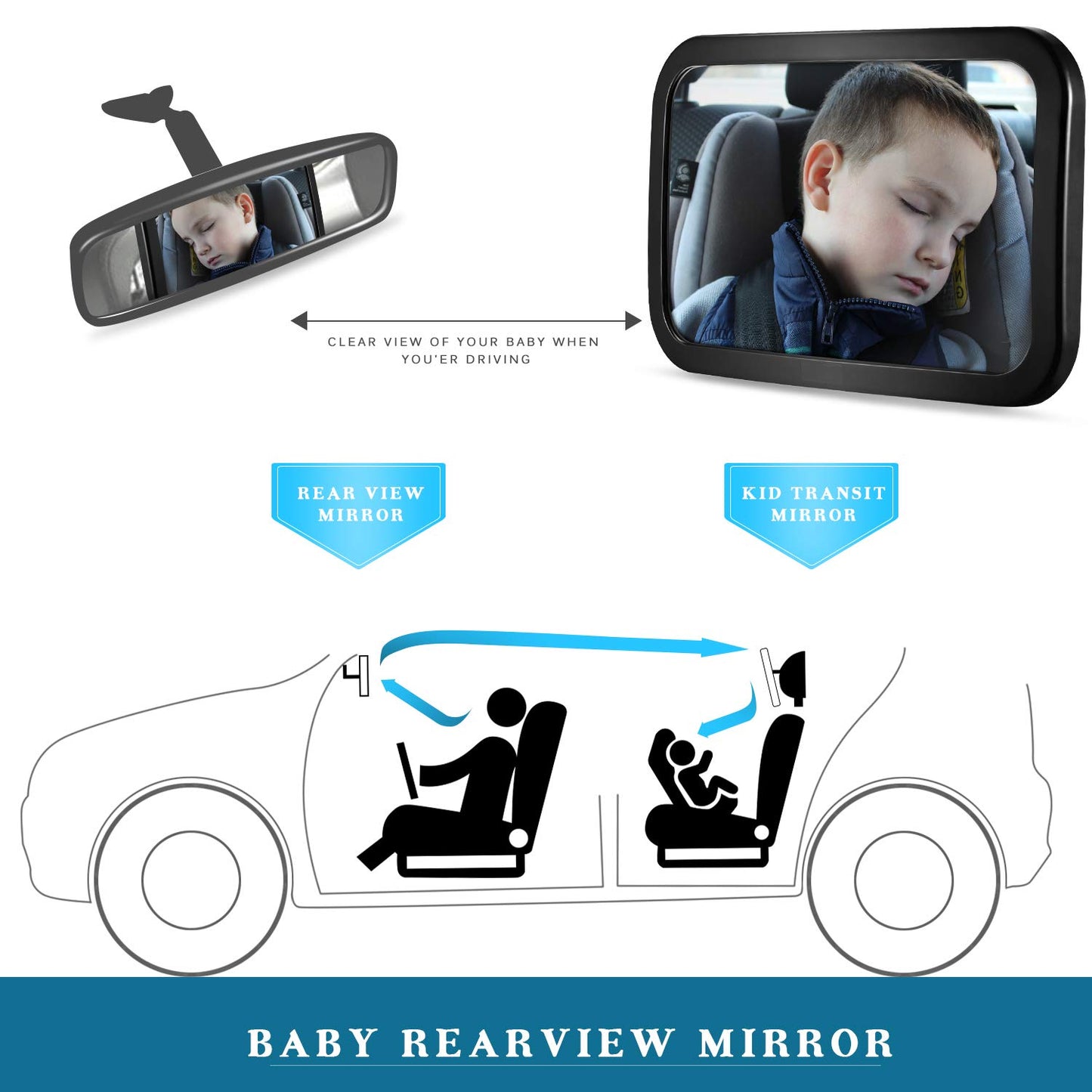 Darviqs Baby Car Mirror Wide View