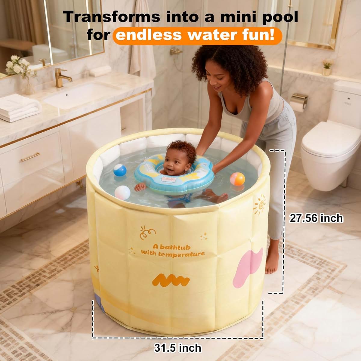 Portable Collapsible Bathtub for Kids Bathing