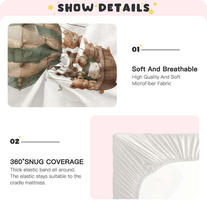 Bolaz Fitted Mini Crib Sheets - Stretchy Playard Mattress Covers