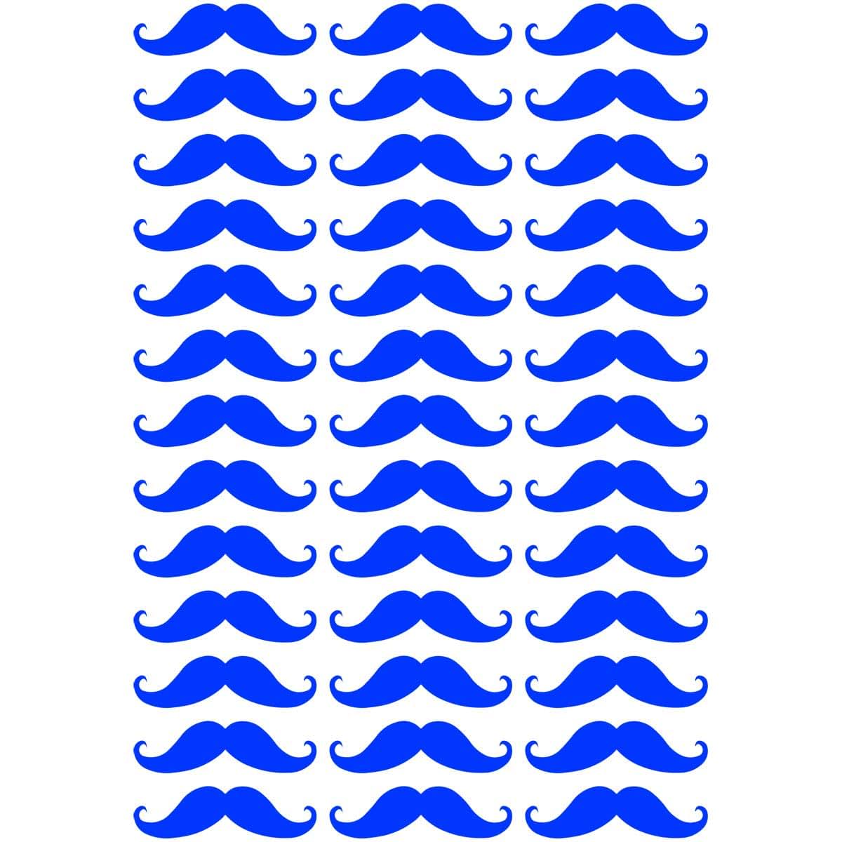 VWAQ Mustaches Wall Decals, Peel and Stick Stickers for Kids Rooms, Pack of 39