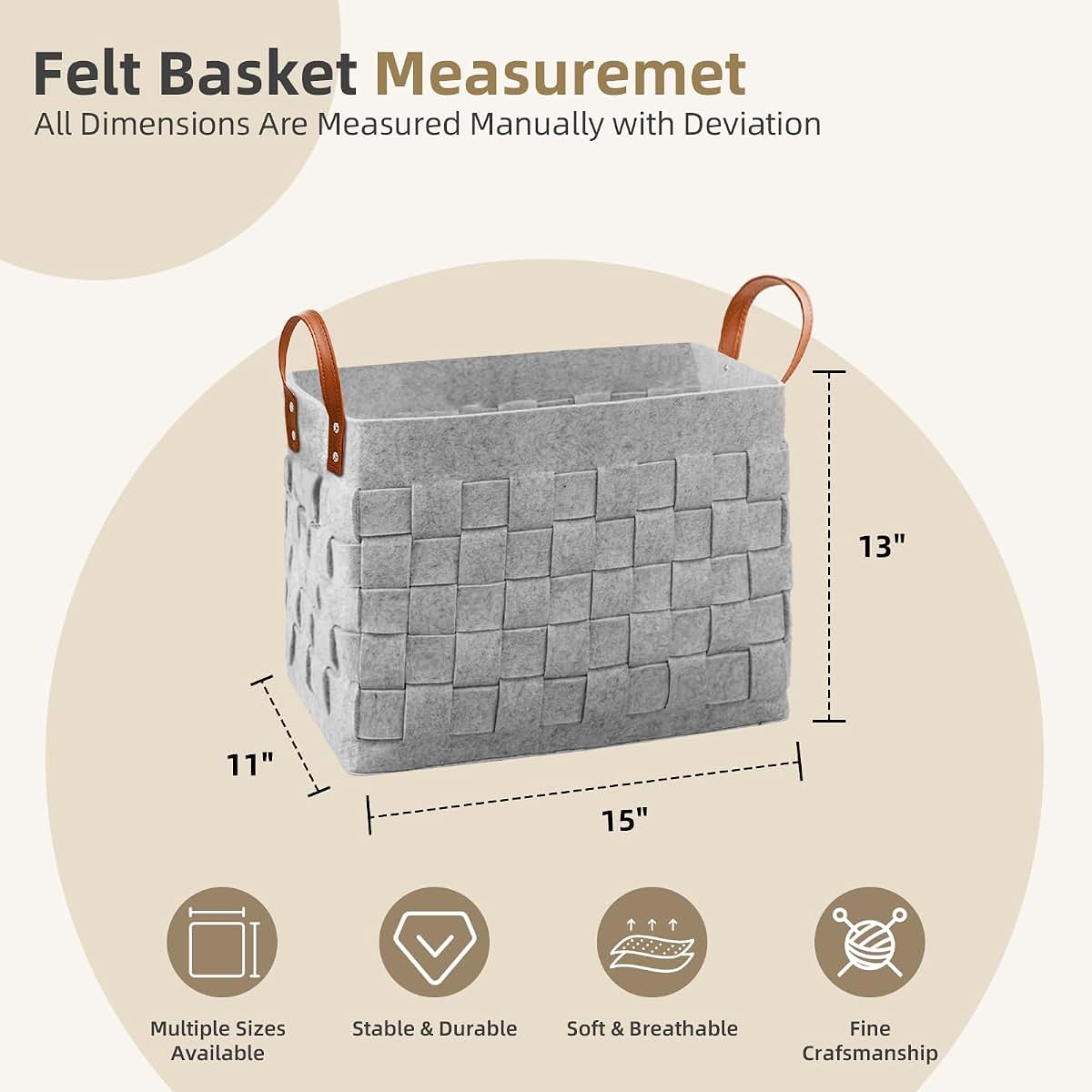 Boldmonkey Blankets Basket Light Gray Storage Bins (photo 4)