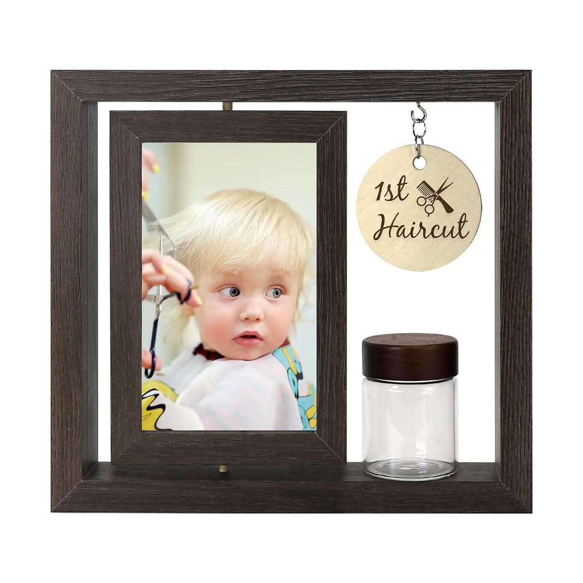 Liannan My First Haircut Keepsake Frame With Glass Hair Jar