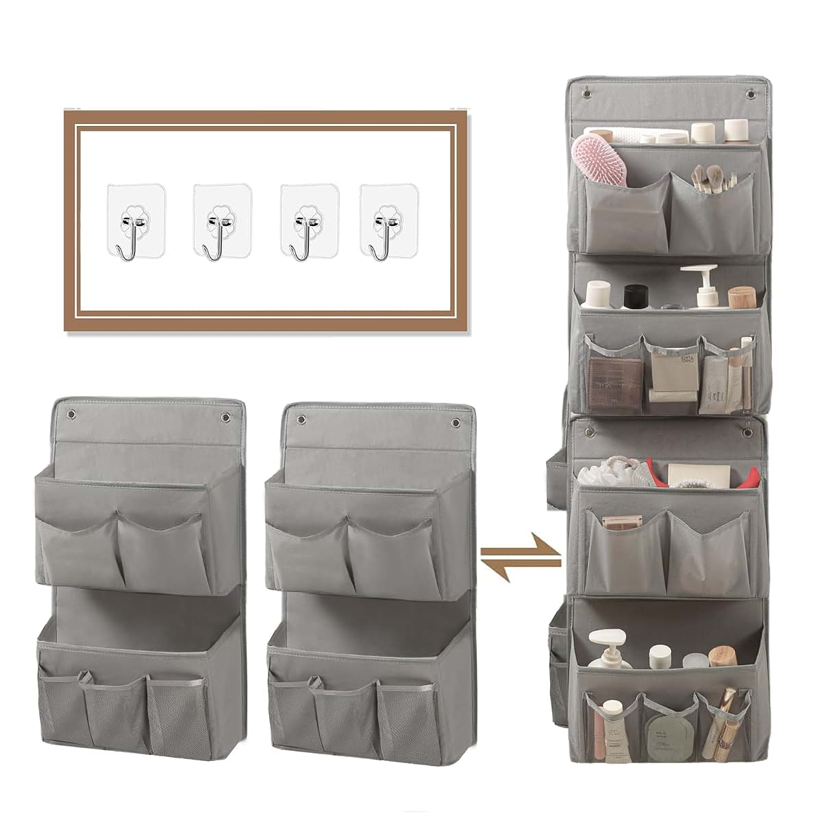 Someteth Wall Hanging Organizer for Door, Bathroom, or Closet Storage