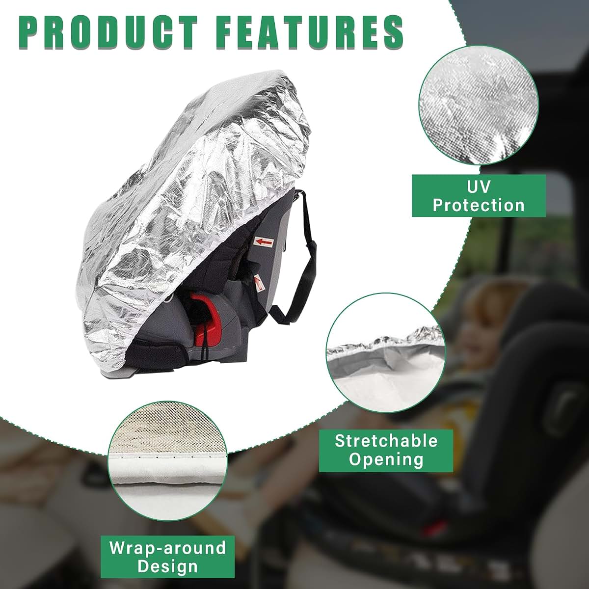 Ziciner Baby Car Seat Sun Shade Cover