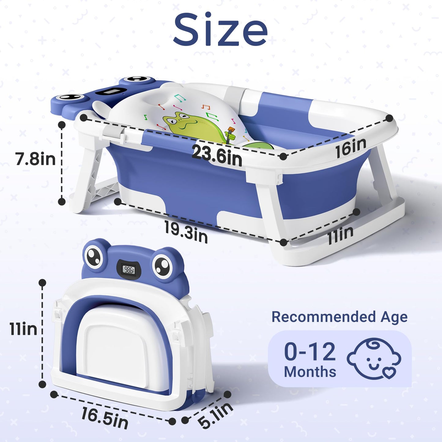 Bunwag Collapsible Baby Bathtub with Soft Cushion