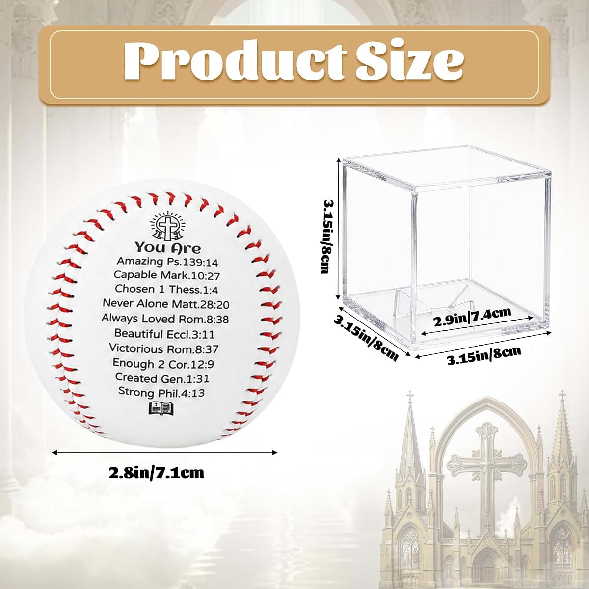 Danquanuan Personalized Baseball Gifts Include Baseball & Display Box, Religious First Communion Gifts, Inspirational