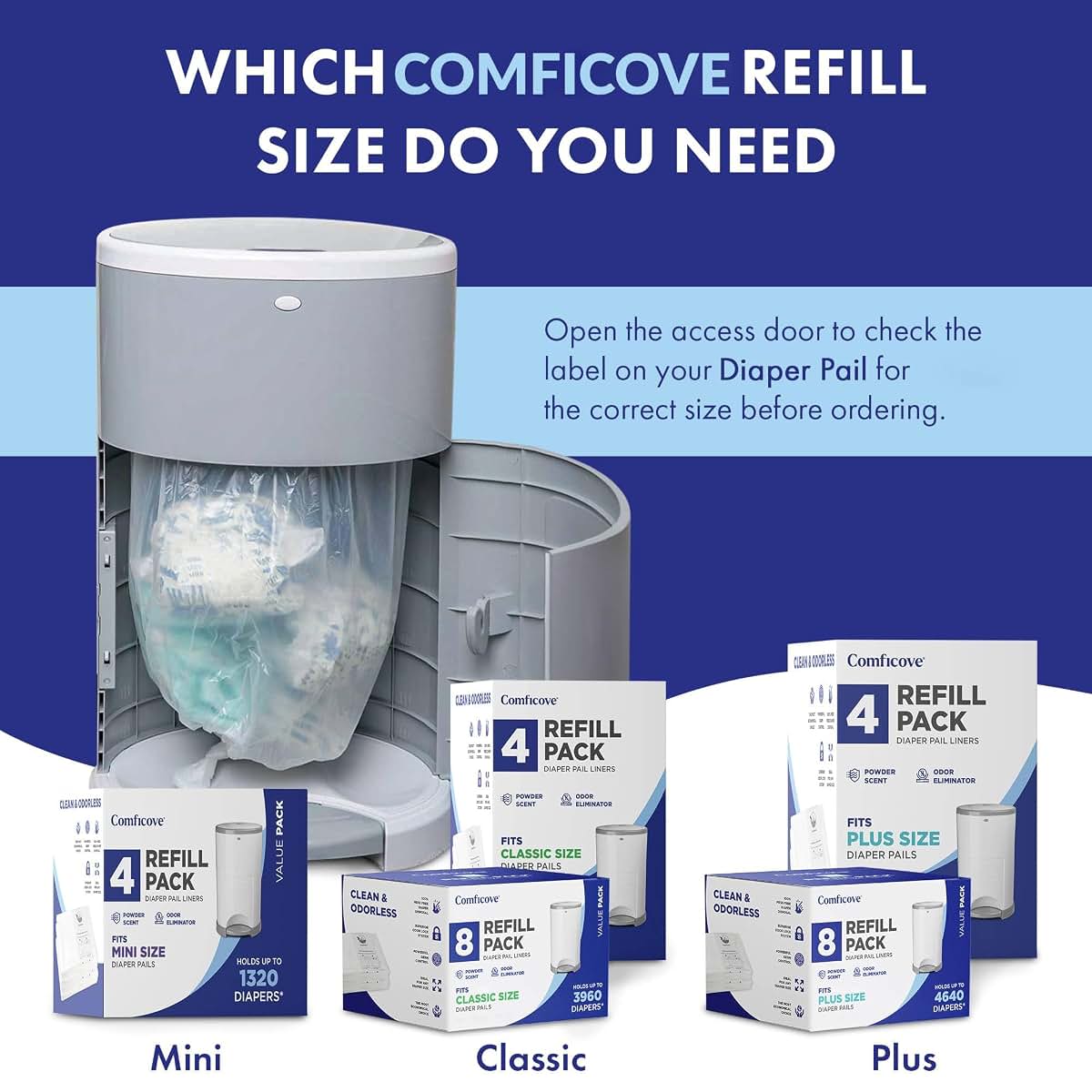 COMFICOVE Refills Compatible with DEKOR CLASSIC Diaper Pails