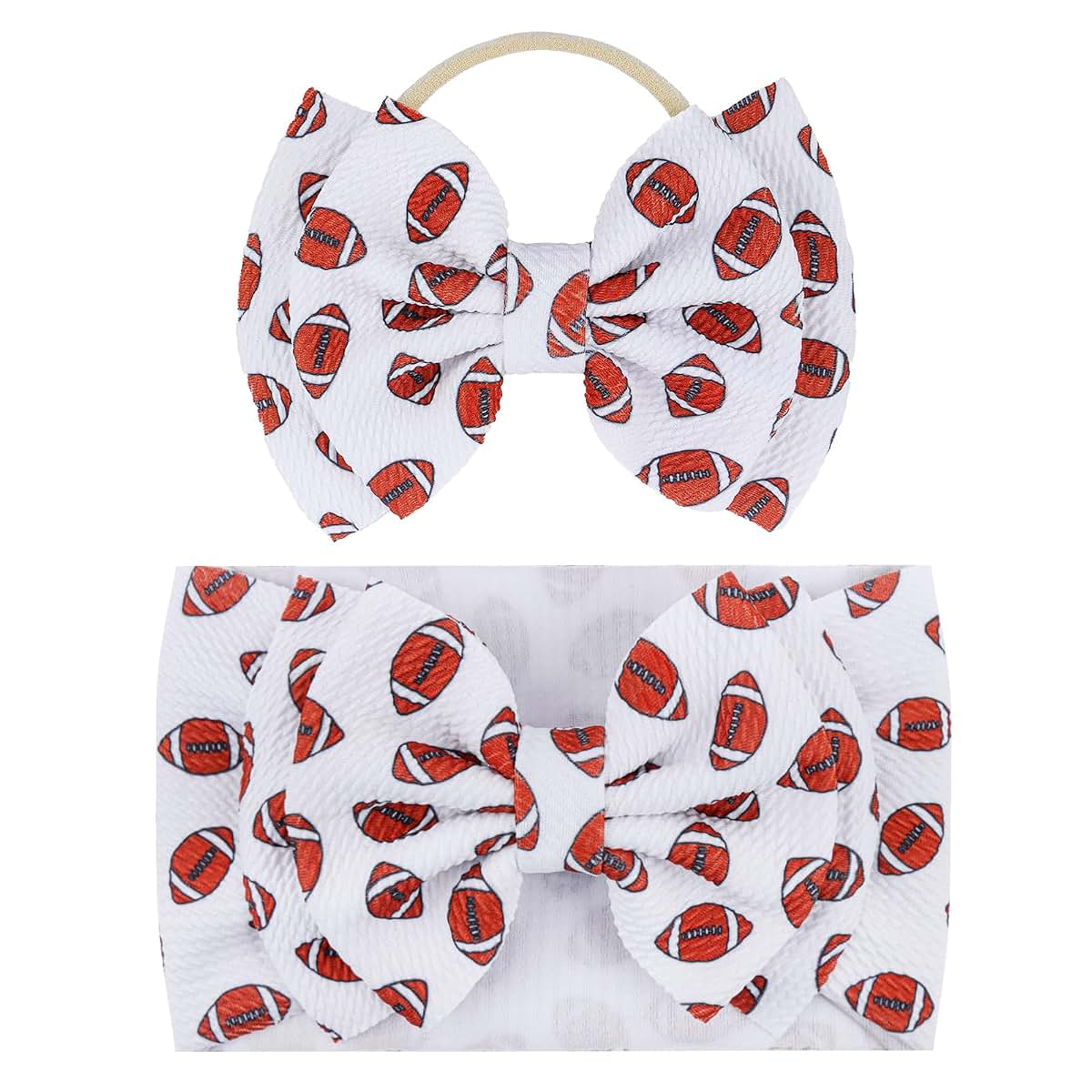 BabyOneStop YanJie Football Sports Printed Handmade Hairband 2 Pack