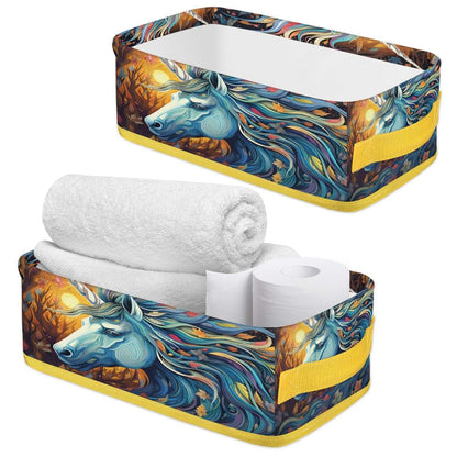 ModaQua Unicorn Leaf Warmth Bathroom Storage Basket