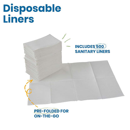 ECR4Kids 2-Ply Disposable Sanitary Liner, Changing Station Tissue, White, 500-Pack (photo 4)