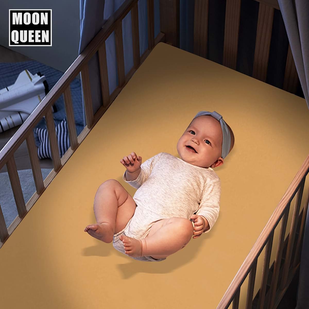 Moonqueen Fitted Crib Sheets Set for Standard Mattress Size