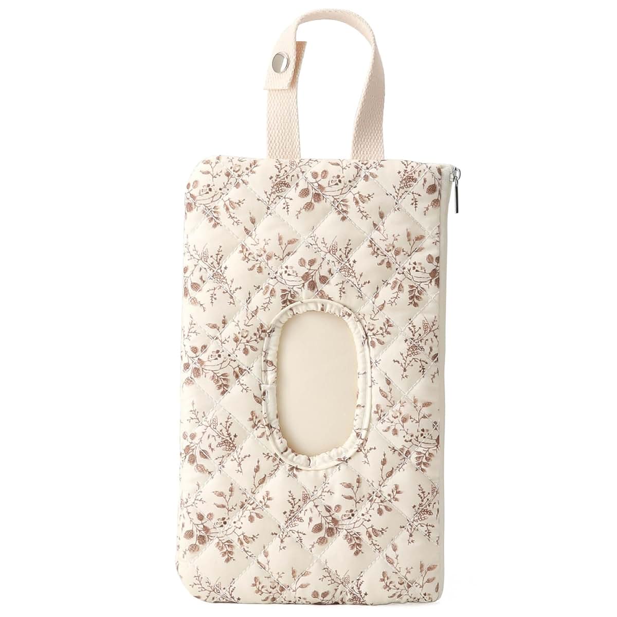 Joygoodta Reusable Wipes Pouch, Quilted Floral Travel Diaper Organizer