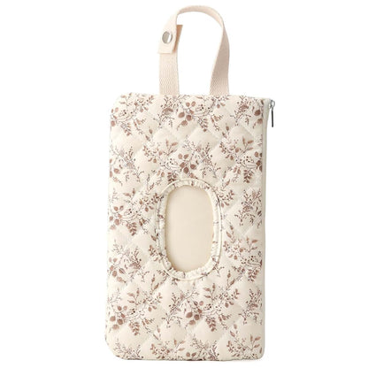 Joygoodta Reusable Wipes Pouch, Quilted Floral Travel Diaper Organizer