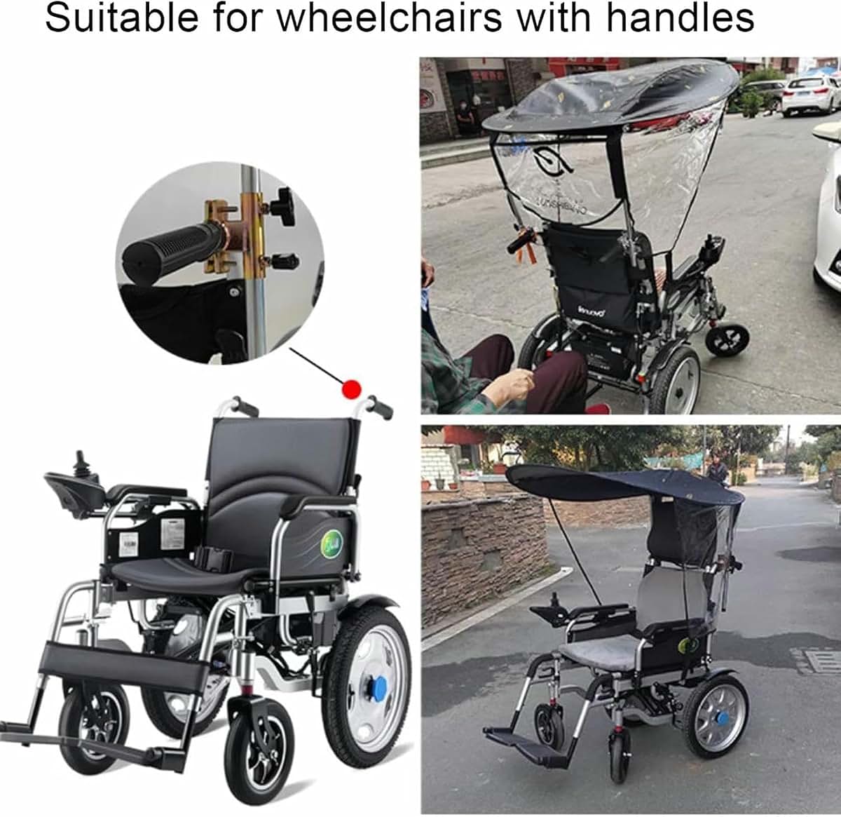 Wheelchair Sunshade Canopy Umbrella Cover for Rain and Sun Protection