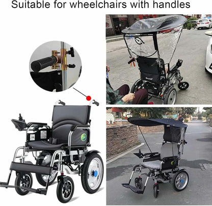 Wheelchair Sunshade Canopy Umbrella Cover for Rain and Sun Protection