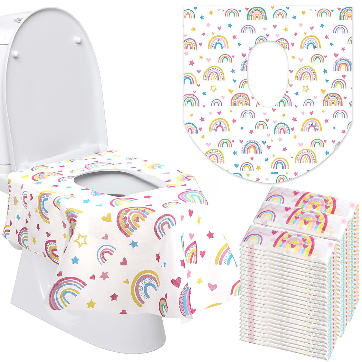 Reginary Disposable Toilet Seat Covers Rainbow