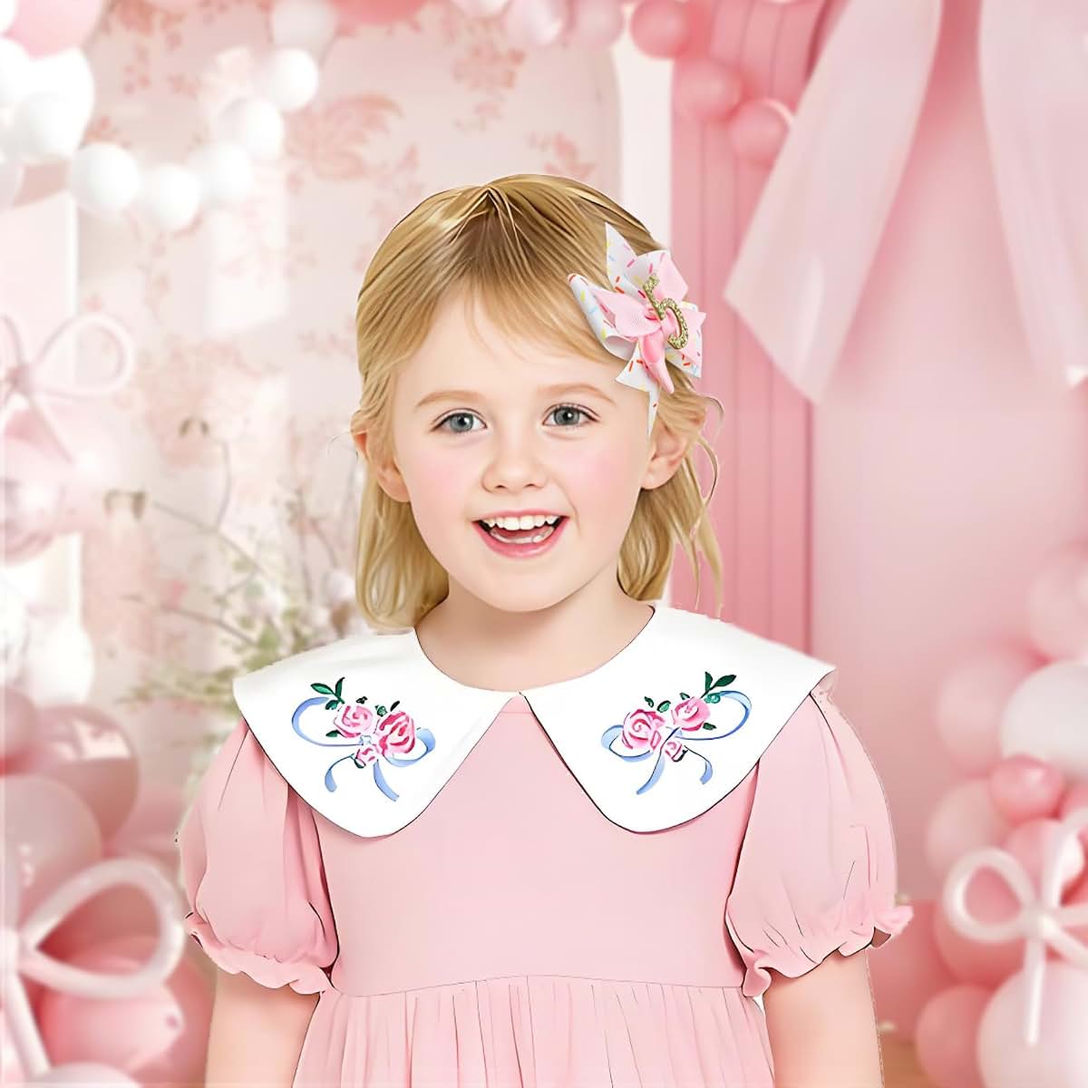 YanJie Glitter Number 5 Hair Bow Clips for Girl Birthday Accessories
