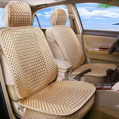 BabyOneStop Ice Silk Car Seat Cushion Hand-Woven Front Seat Cover Gold
