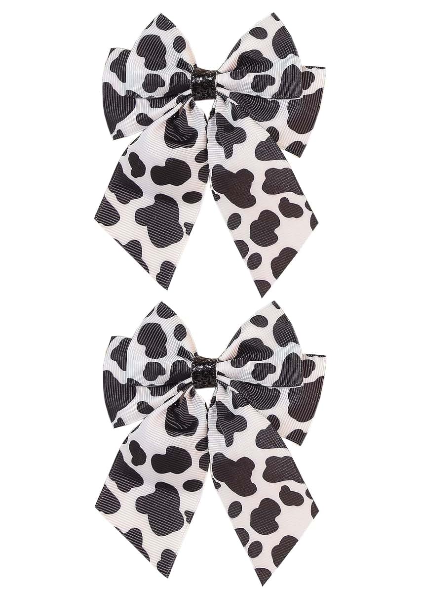 Leopard Hair Bow Clip Set for Girls and Women