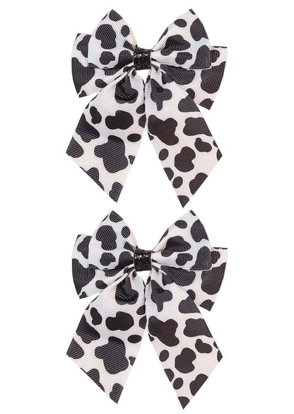 Leopard Hair Bow Clip Set for Girls and Women