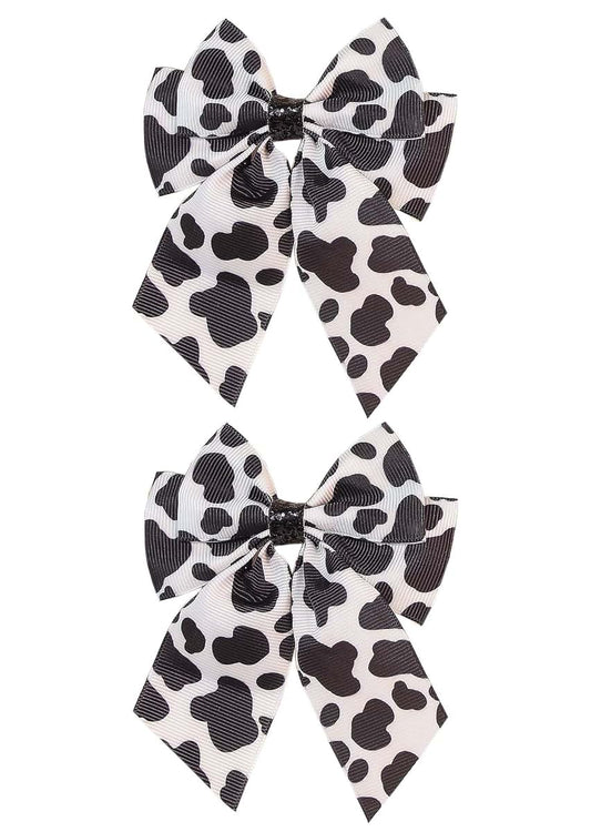 Leopard Hair Bow Clip Set for Girls and Women