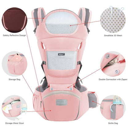 Ocanoiy Baby Carrier with Hip Seat for Toddlers and Newborns